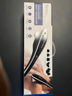 Brookstone Black and White Heated Percussion Body Massager